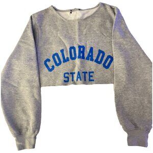 Cropped Colorado State Gray Fleece Sweatshirt Women’s 19” P2P Raw Hem